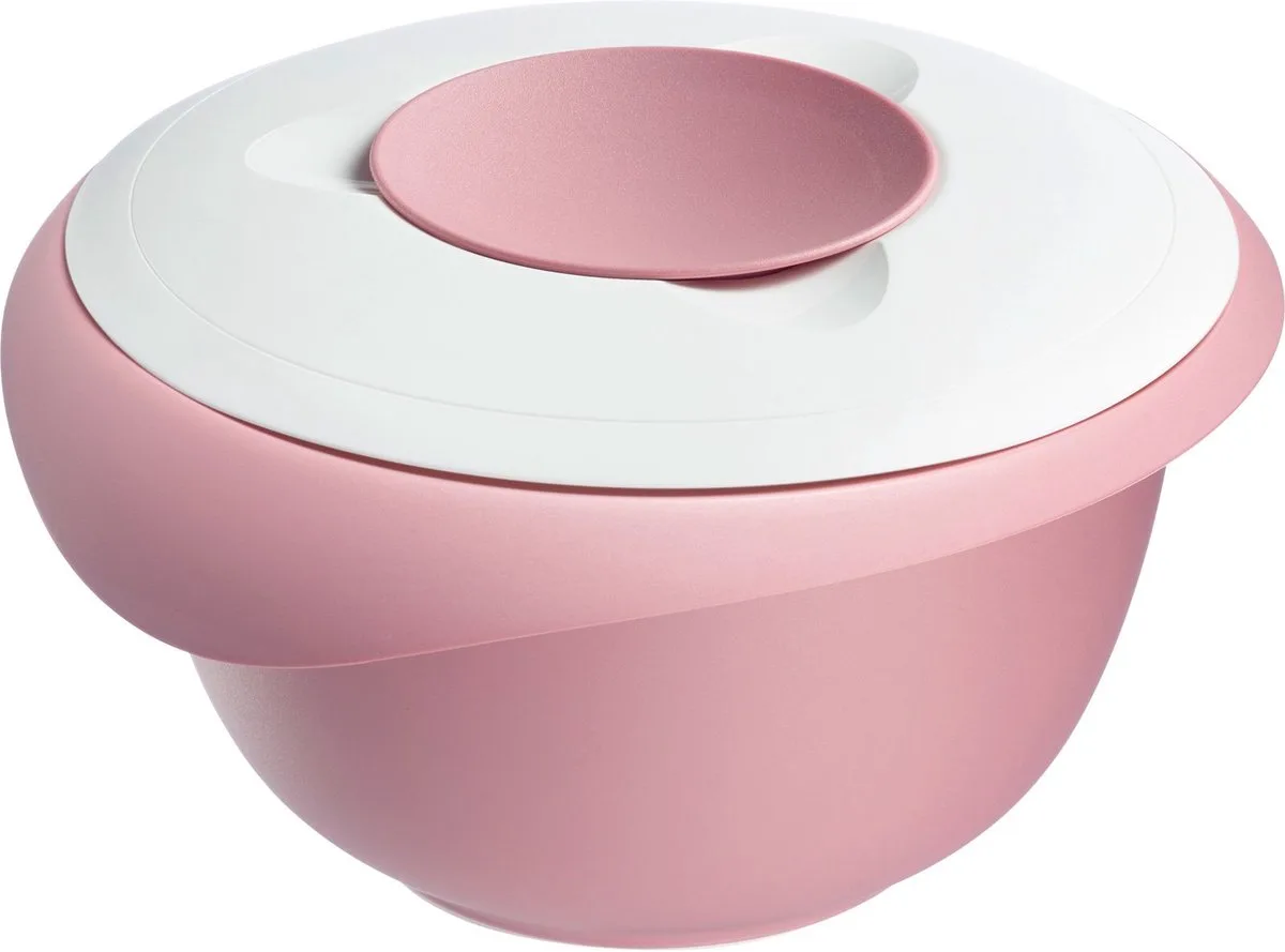 Mengkom met tweedelige deksel, 2,5 l, met schenktuit, kunststof, wit/roze, 3153227P van Westmark in Roze, Wit – productfoto
