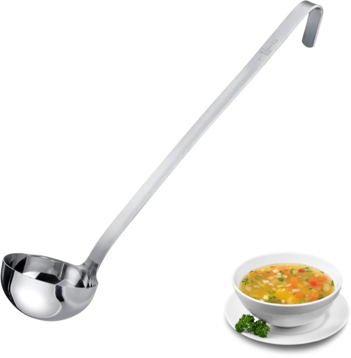 Pro soeplepel – Kleine roestvrijstalen soeplepel voor de professionele keuken – Soeplepel voor sauzen, dressings enz. – Ø 9 cm, 200 ml van Westmark in Zilver – productfoto