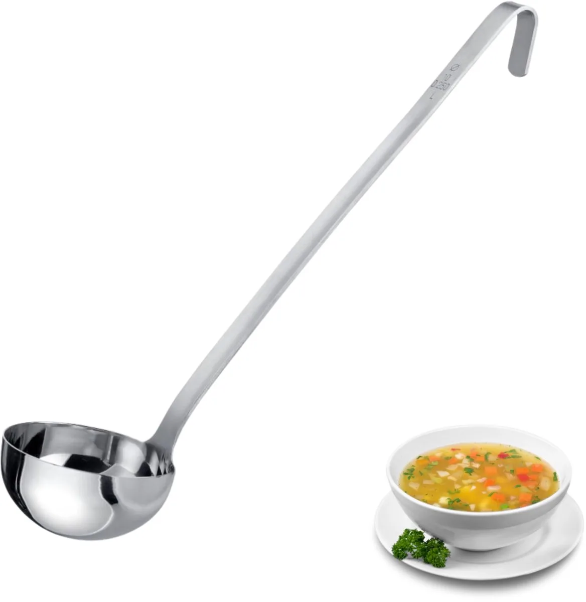 Pro soeplepel – Kleine roestvrijstalen soeplepel voor de professionele keuken – Soeplepel voor sauzen, dressings enz. – Ø 10 cm, 250 ml de Westmark en Argent – photo produit