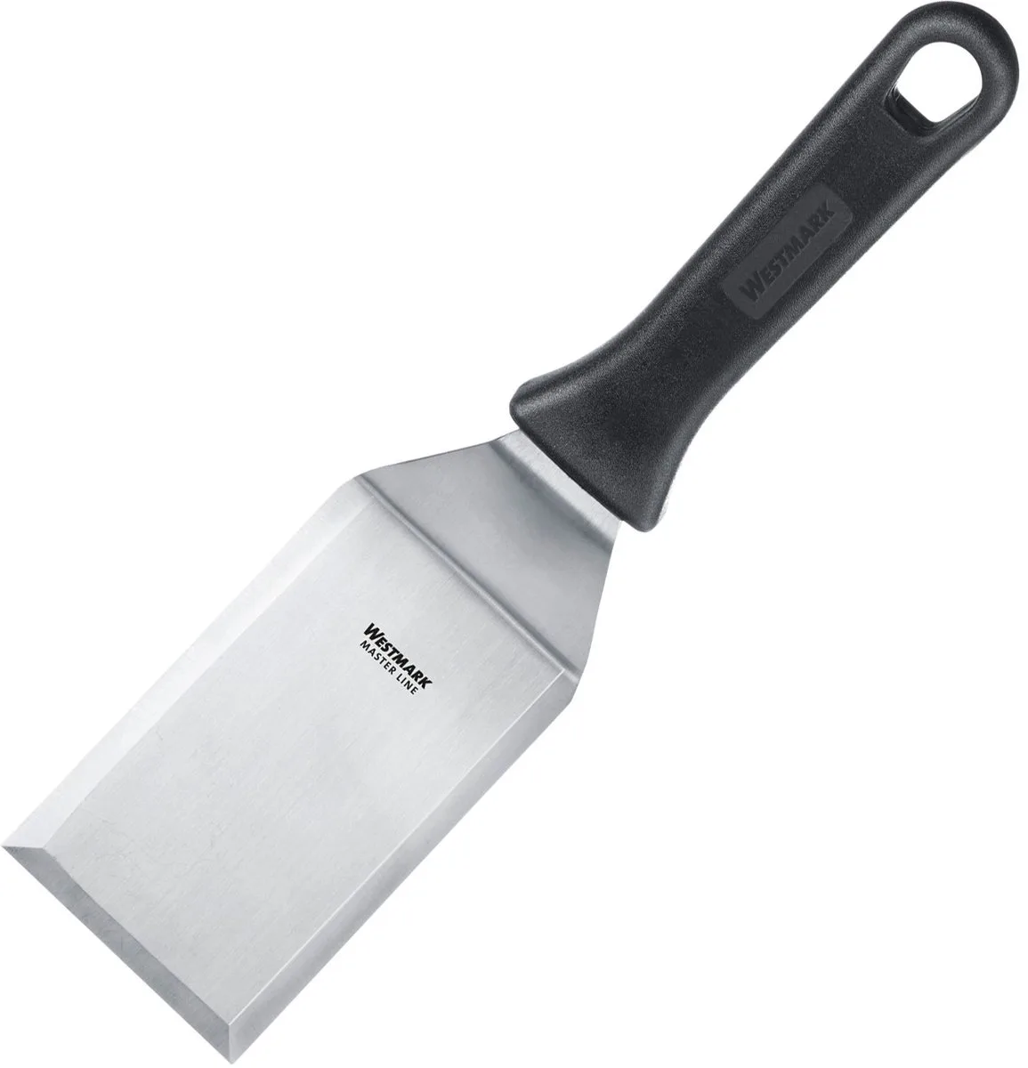 Professionele spatel, gebogen, stijf, scherpe randen, lemmet: 7 x 11,5 cm, lengte: 28 cm, RVS/kunststof, Master Line, zwart/zilver, 13322270 van Westmark in Zilver – productfoto