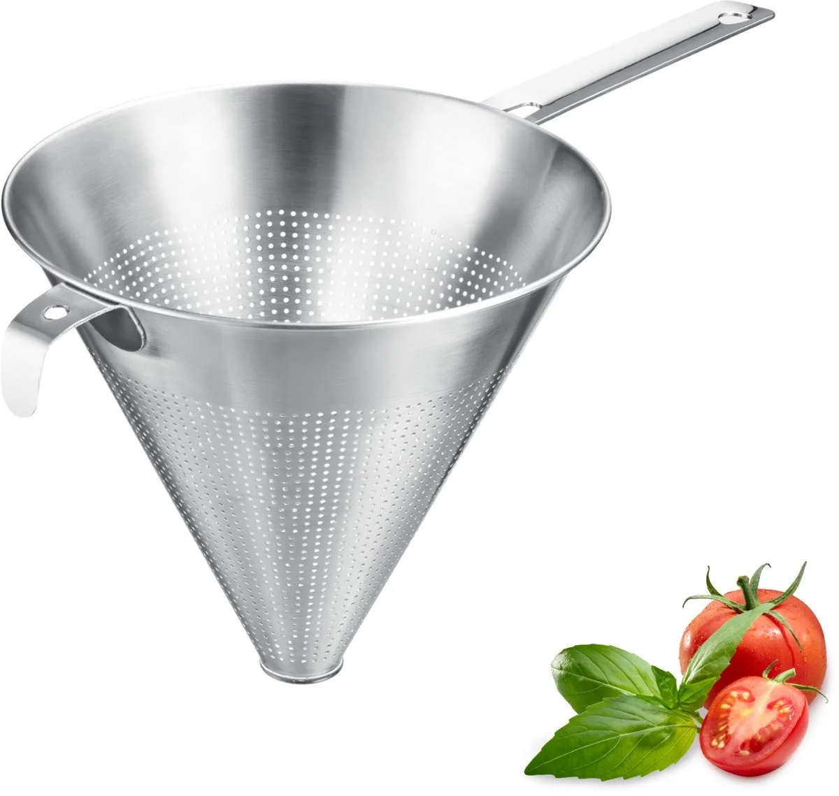 puntzeef Chinois Pro – Fijne zeef met rondom gaatjes – Roestvrijstalen zeef – Perfect voor fond, crèmes en sauzen – Ø 20 cm by Westmark in Silver – product photo