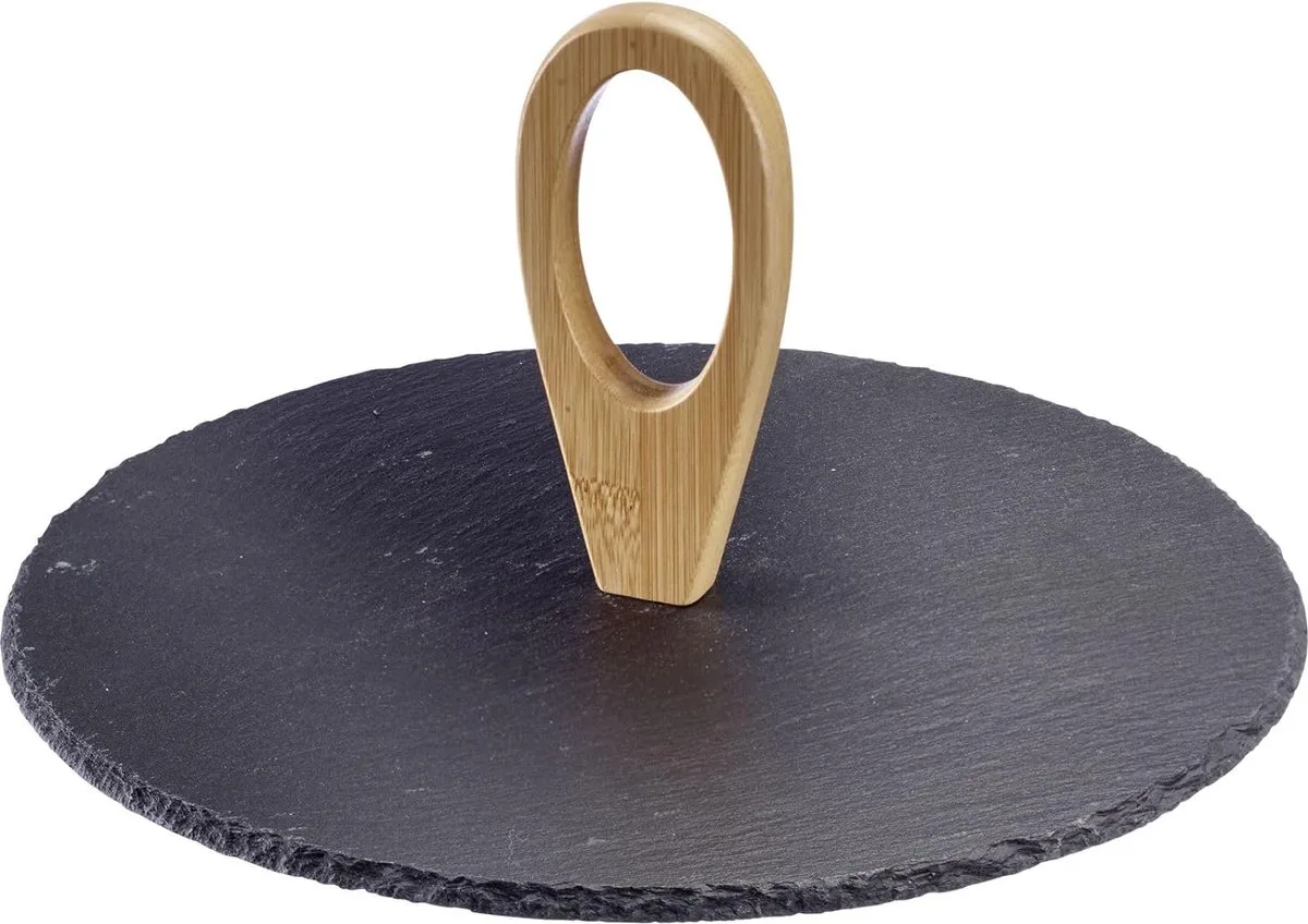 Serveerplateaus Tapas + Friends – stijlvol serveerplateau voor hapjes en fingerfood, ideaal voor de eettafel of buffet, dienblad met coating – leisteen, ø 30cm de Westmark en Noir – photo produit