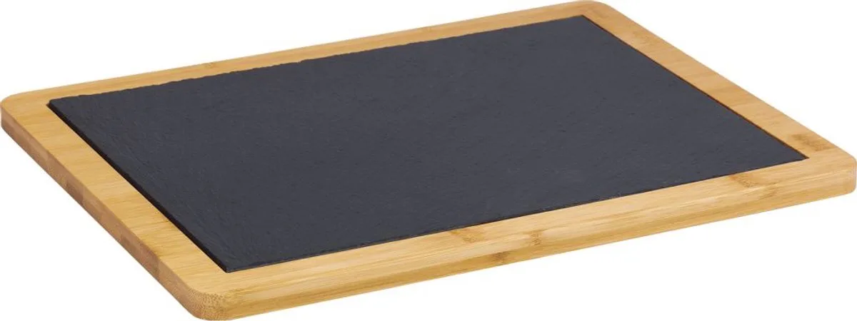 Servierbrett/Bambus- und Naturschieferplatte zum Anrichten, rechteckig, Fläche: 33 x 25 cm, Bambus/Schiefer, Tapas + Friends, Hellbraun/Anthrazit, 69442270 by Westmark in Hout, Grey – product photo