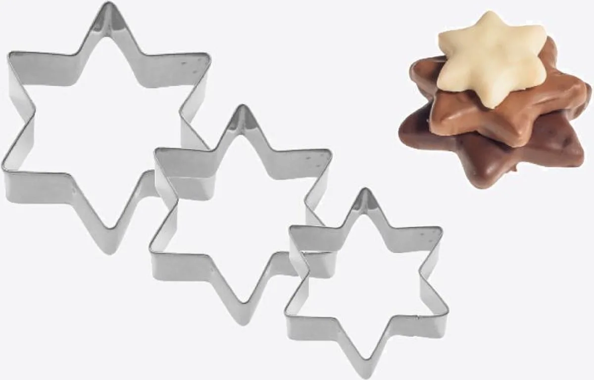 set van 3 uitsteekvormen uit rvs ster 4; 5 en 6cm by Westmark in Zilvergrijs – product photo