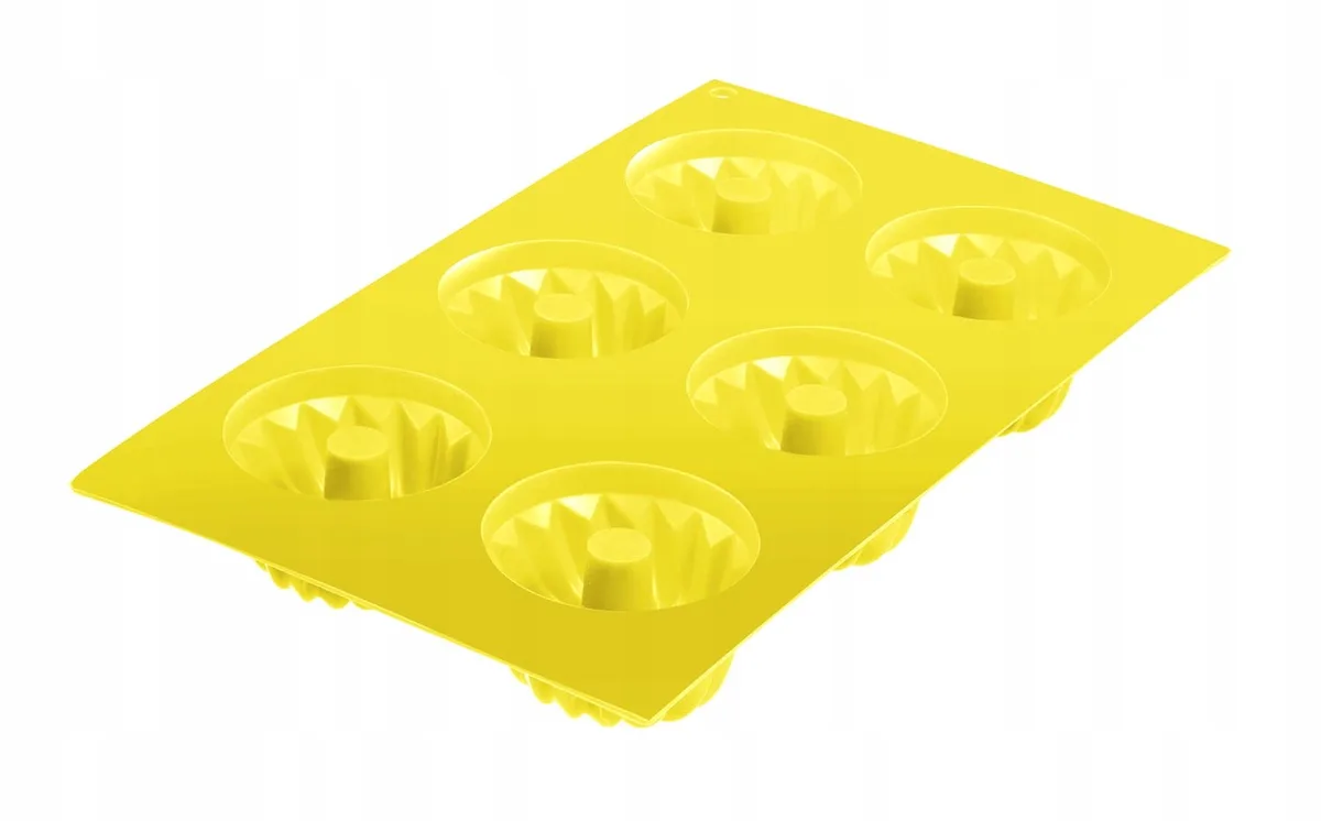 Siliconen Muffinvorm voor 6 Cupcakes - Geel van Westmark – productfoto