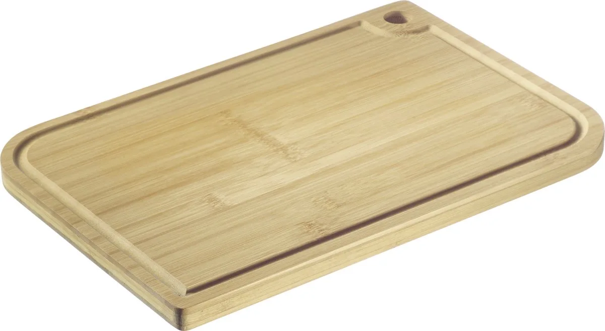 Snijplank – houten snijplank met sapgroef voor het gemakkelijk snijden van voedsel – bamboe, 33 x 23cm fra Westmark i Natura – produktbillede