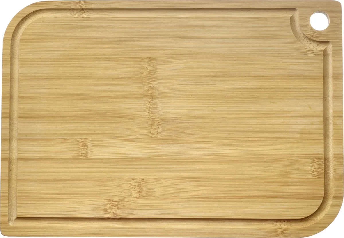 Snijplank – houten snijplank met sapgroef voor het gemakkelijk snijden van voedsel – bamboe, 40 x 29cm van Westmark in Natura – productfoto
