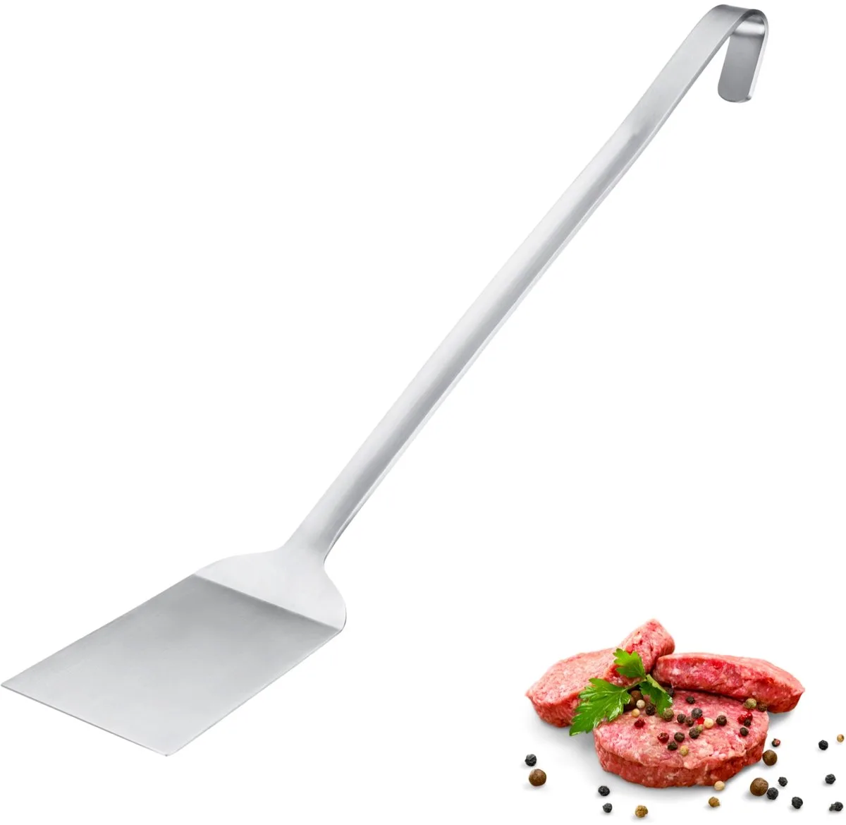 spatel Pro – roestvrijstalen spatel met ophanghaak – perfect voor pannen, BBQ & professionele keukens – praktische pannenschep – zilver, 45 cm de Westmark – photo produit