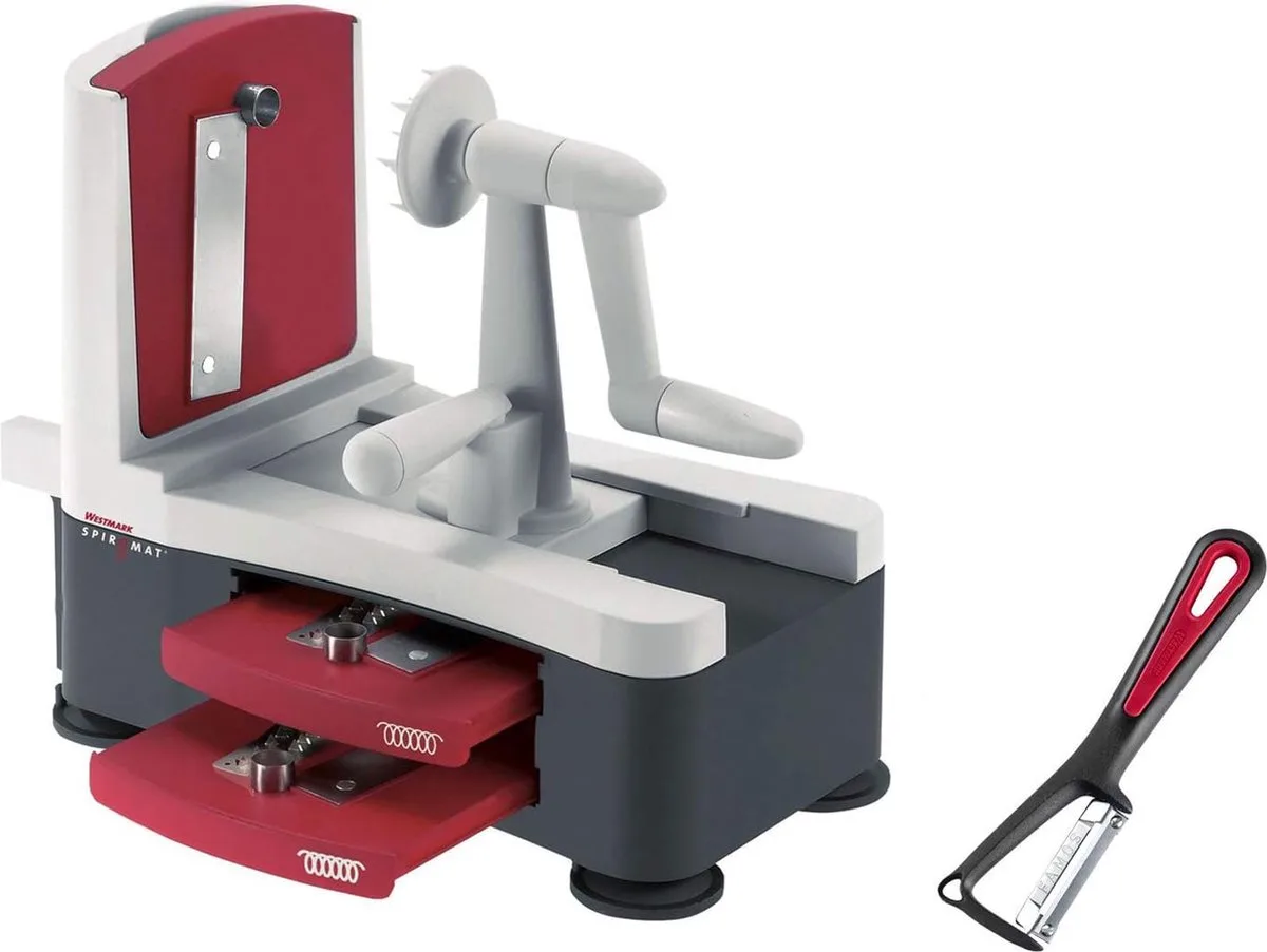 Spiraalsnijder-set, groentesnijder, 3 snijbladen, incl. aardappelschilmesje Gallant, roestvrij staal/kunststof, Spiromat, 113322E6 van Westmark in Grijs – productfoto