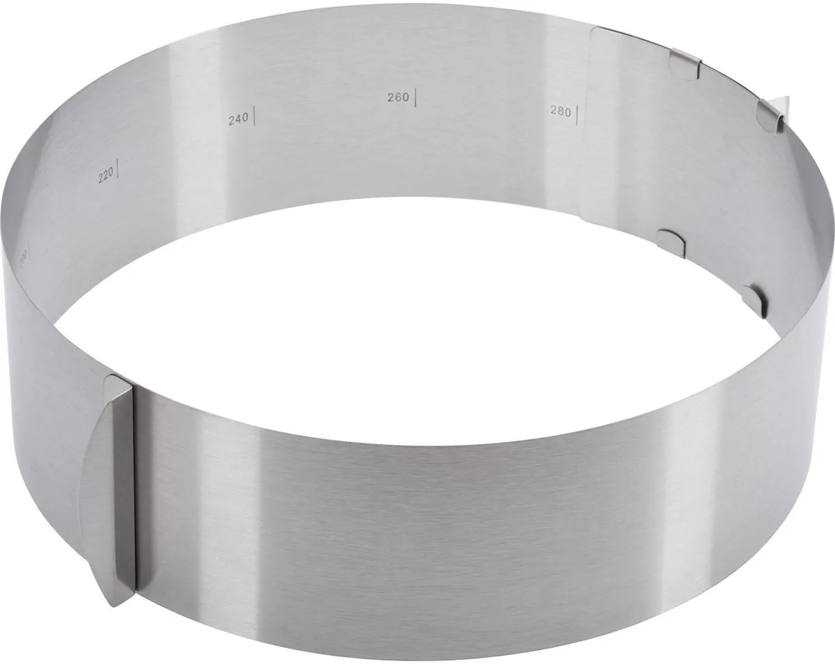 Taartring, extra hoog, Ø 16-30 cm variabel, roestvrij staal, 31312260 van Westmark in Zilver – productfoto