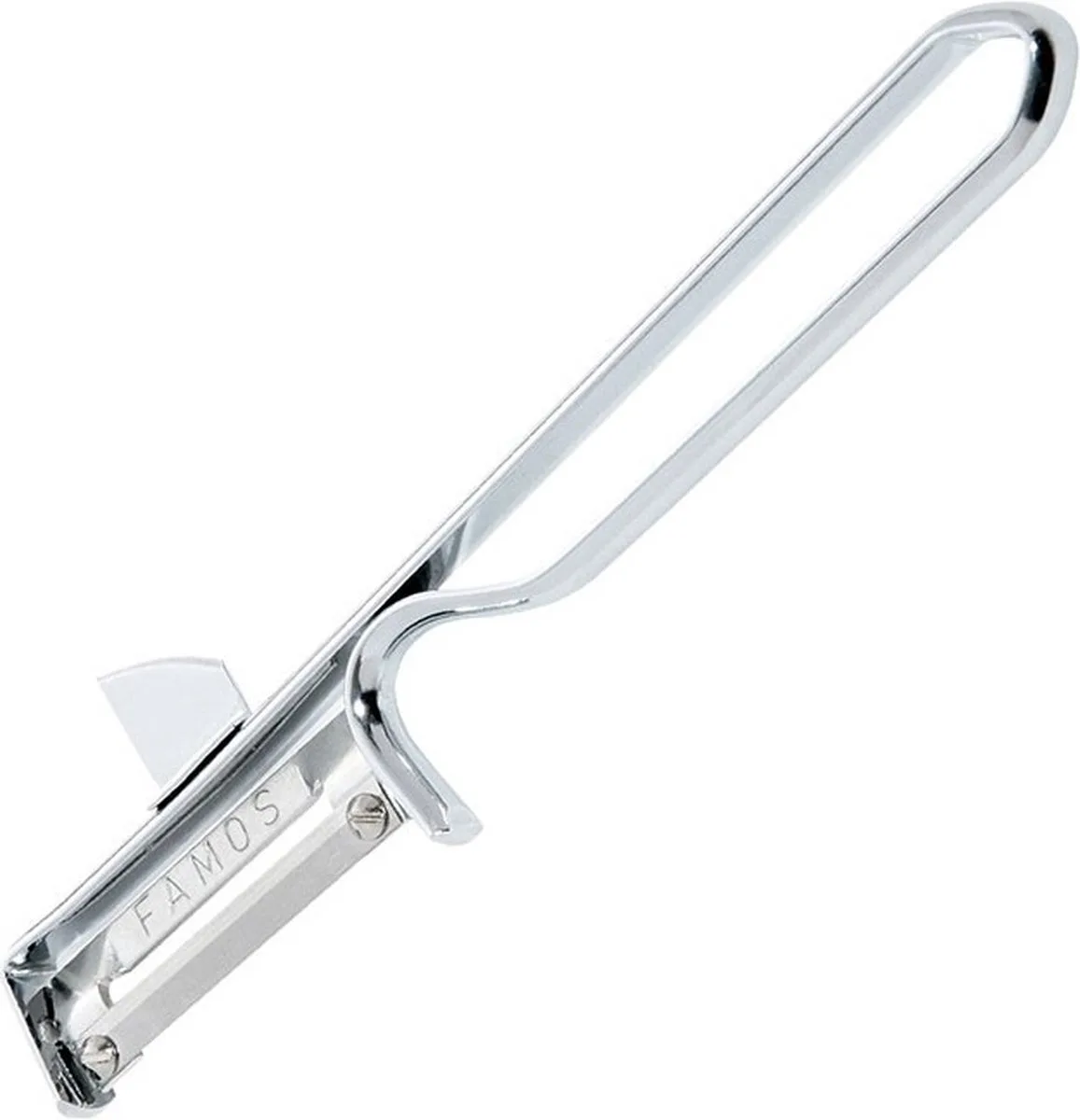 universele groenteschiller/slingerschiller met snijder, Famos, het origineel, roestvrijstalen mes, zilver, 10612270 by Westmark in Grey – product photo