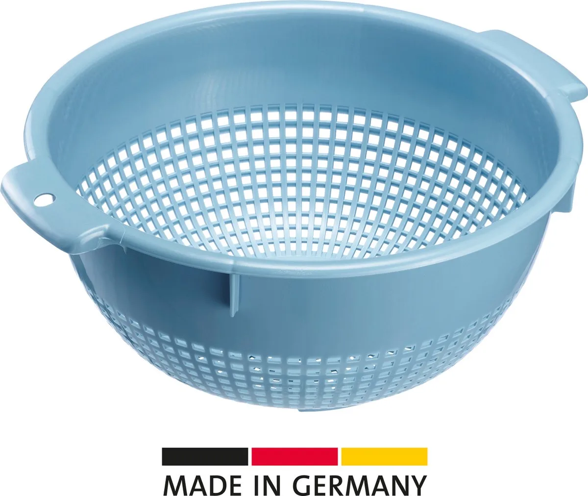 vergiet/zeef, met verzonken handgrepen en bevestigingsbeugels, kunststof, 2126221B by Westmark in Blue – product photo