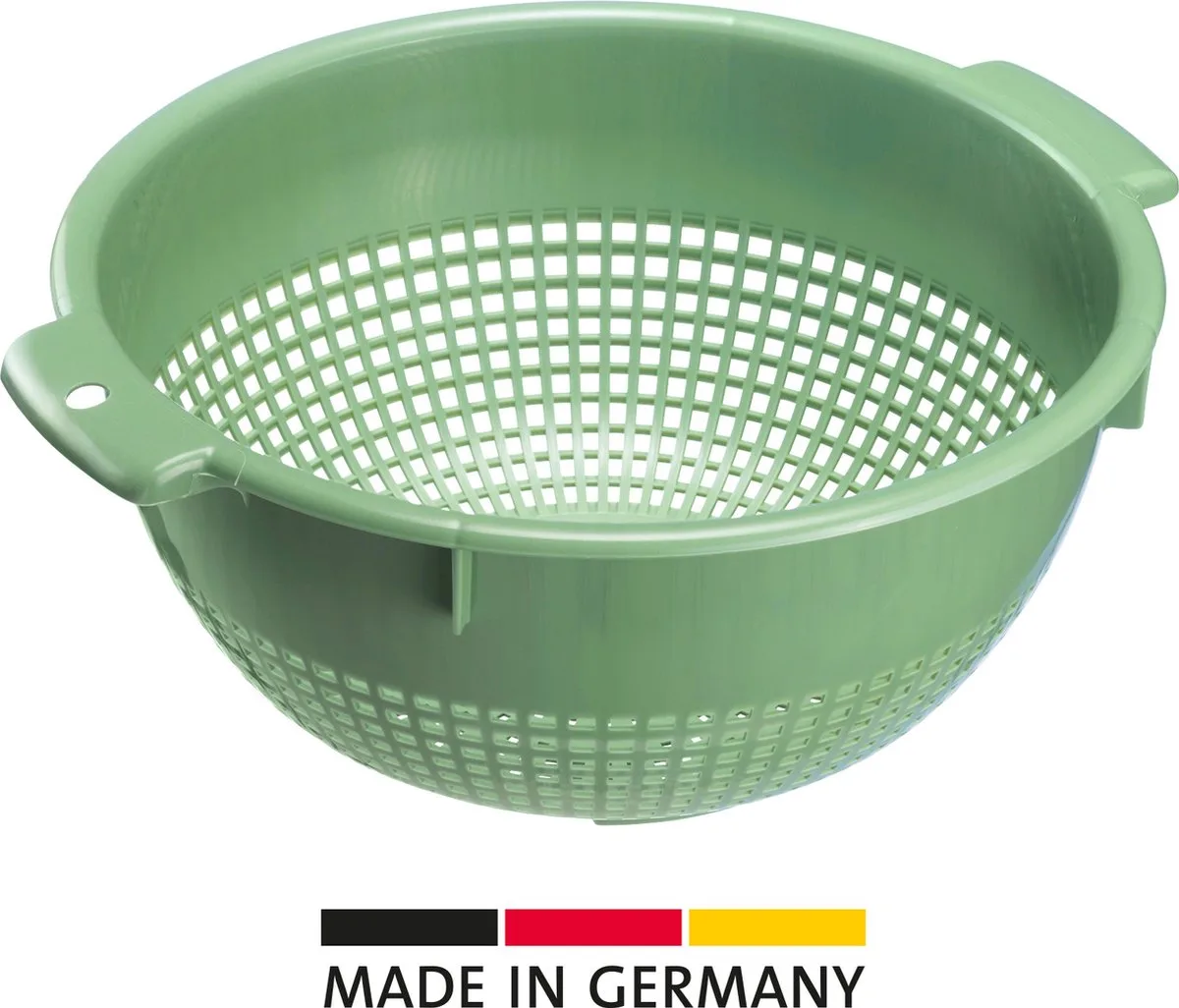vergiet/zeef, met verzonken handgrepen en bevestigingsbeugels, kunststof, mint groen, 2126221M van Westmark in Groen munt – productfoto