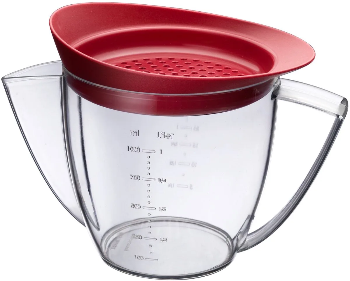 Vetverdeelkan + Zeef Westmark 3075 van Westmark in Rood – productfoto