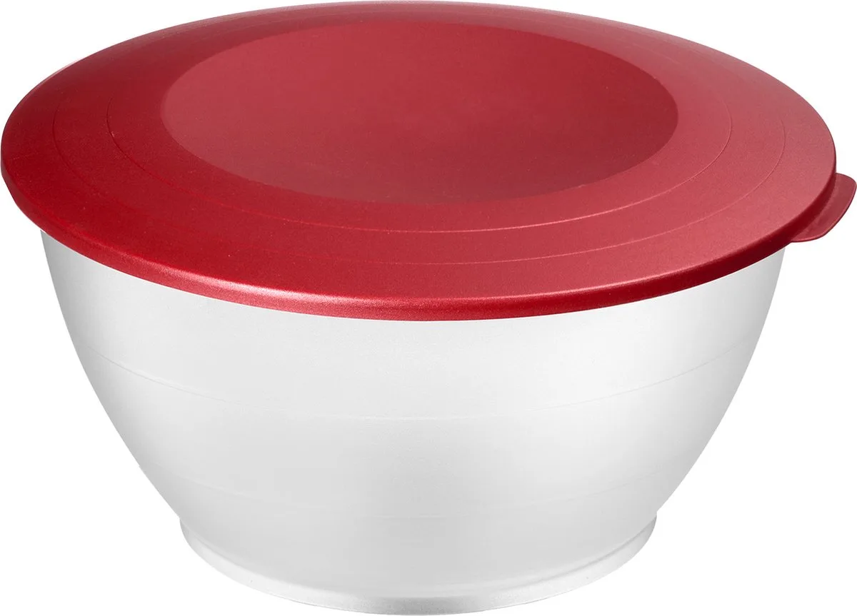 voorraadpot/serveerschaal, met deksel, inhoud: 6,5 liter, kunststof, BPA-vrij, Olympia, kleur: transparant/rood, 2419221R från Westmark i Vit – produktbild