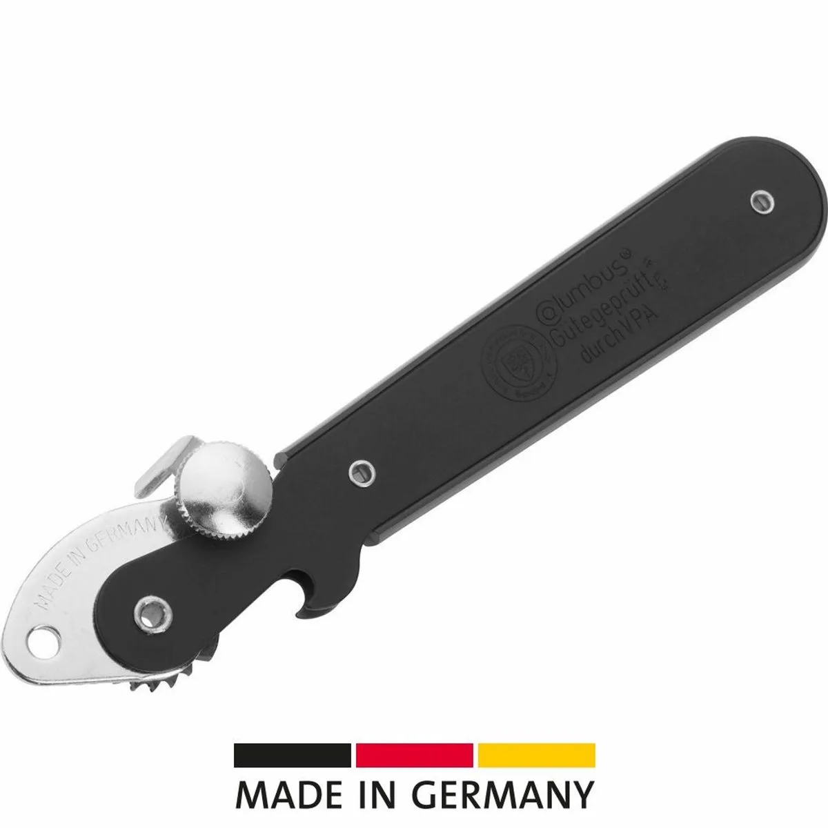 Westmark 2 Hefboom Blikopener, met flesopener, Lengte: 16,2 cm, Staal, Columbus, Diverse kleuren: Zwart/Rood/Zilver, 10252270 van Westmark in Zwart – productfoto