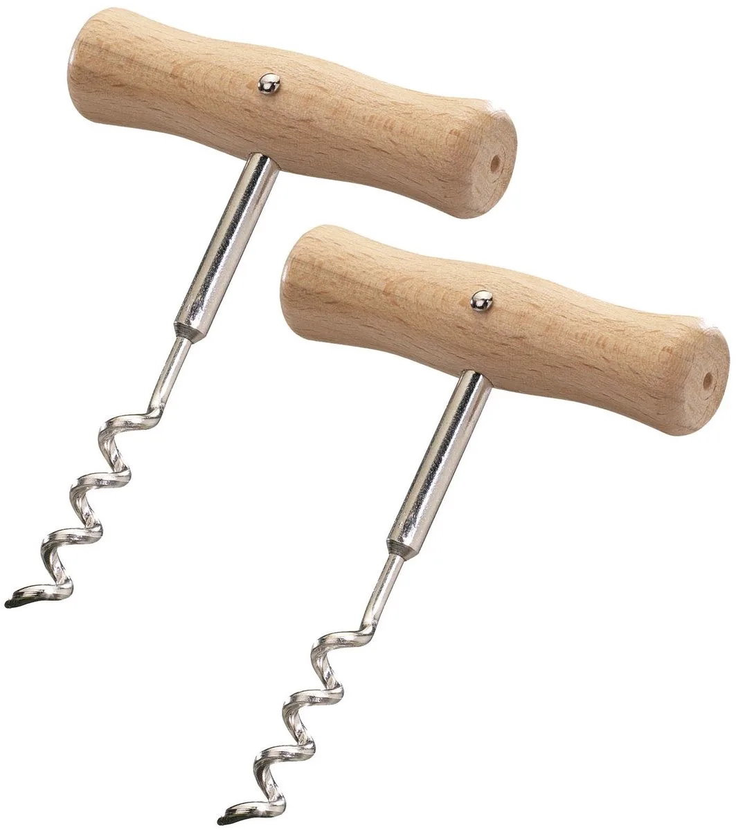 Westmark 2 kurkentrekkers, spiraal met kern, lengte: 10,4 cm, hout/staal, Woody, lichtbruin/zilver, 101222E3 van Westmark – productfoto