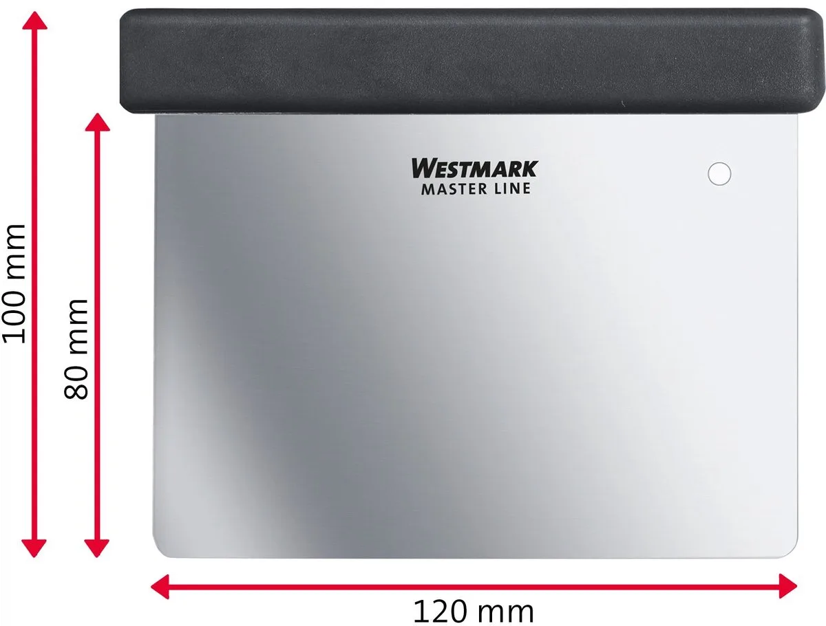 Westmark 2 Professioneel deegschraper/spatel, met handvat, flexibel mes, bladgrootte: 8 x 12 cm, Roestvrij Staal/Plastic, Master Line, Zwart/Zilver, 308022E3 de Westmark en Noir – photo produit