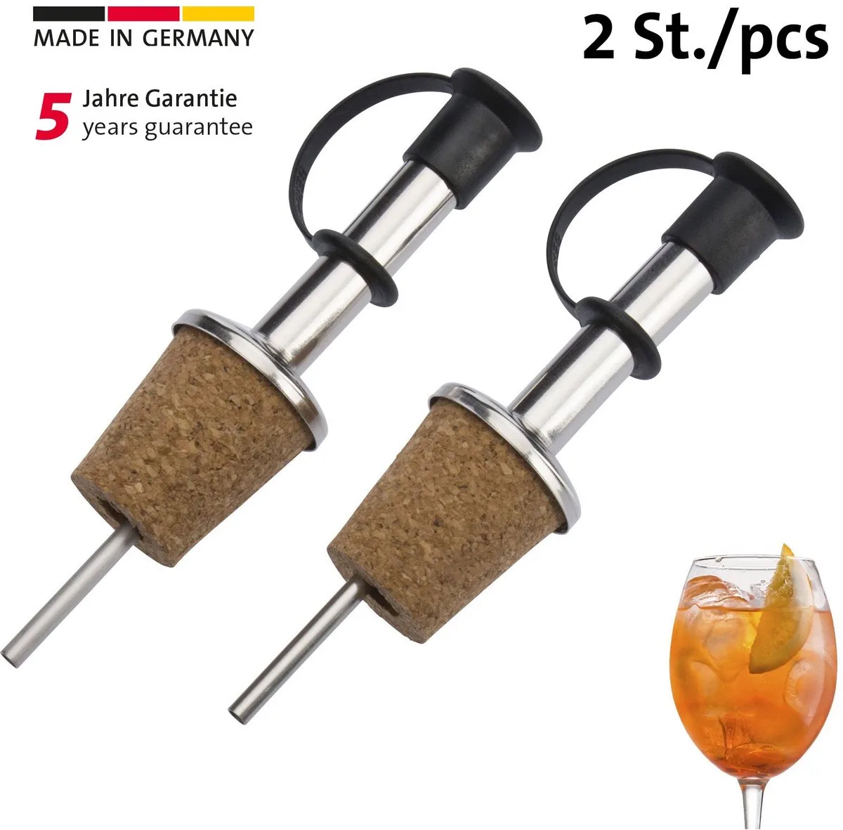 Westmark 2 schenktuit »Inox Standard«, natuurkurk, luskap, 45302280 van Westmark in Zilver – productfoto