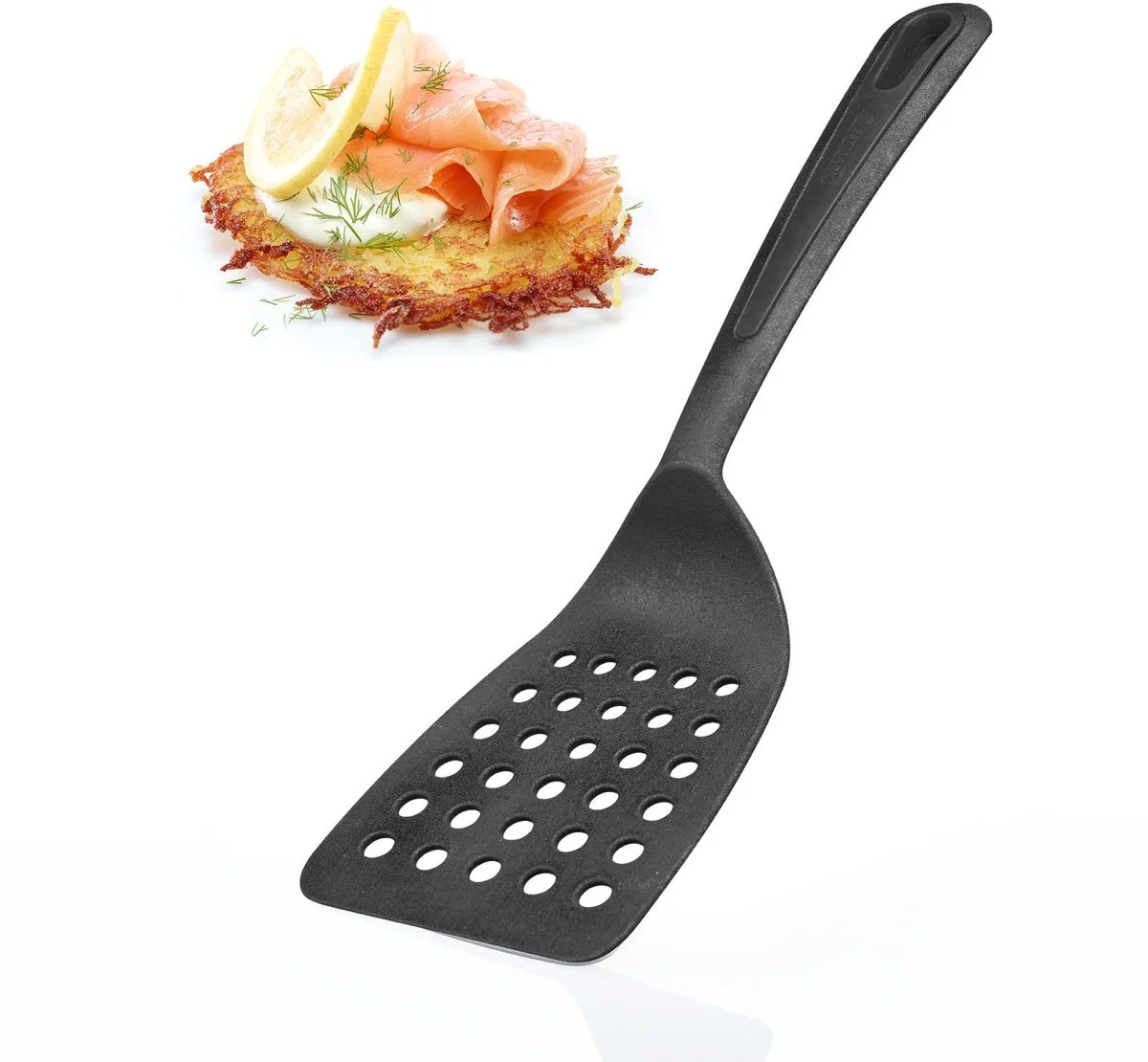 Westmark 2 spatels, hittebestendig tot 270 °C/ 518 °F, breed contactoppervlak en speciaal afgeplatte rand, kunststof, Gentle Plus, 283722E5 van Westmark in Zwart – productfoto