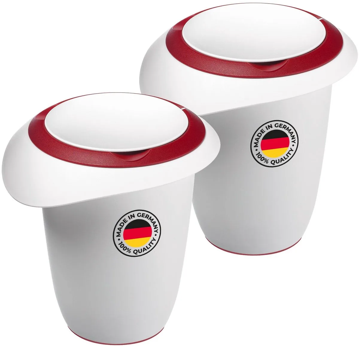 Westmark 2x mengkom met tweedelig deksel, 1 l, met schenktuit, kunststof, wit/rood, 315122E3 van Westmark in Wit – productfoto