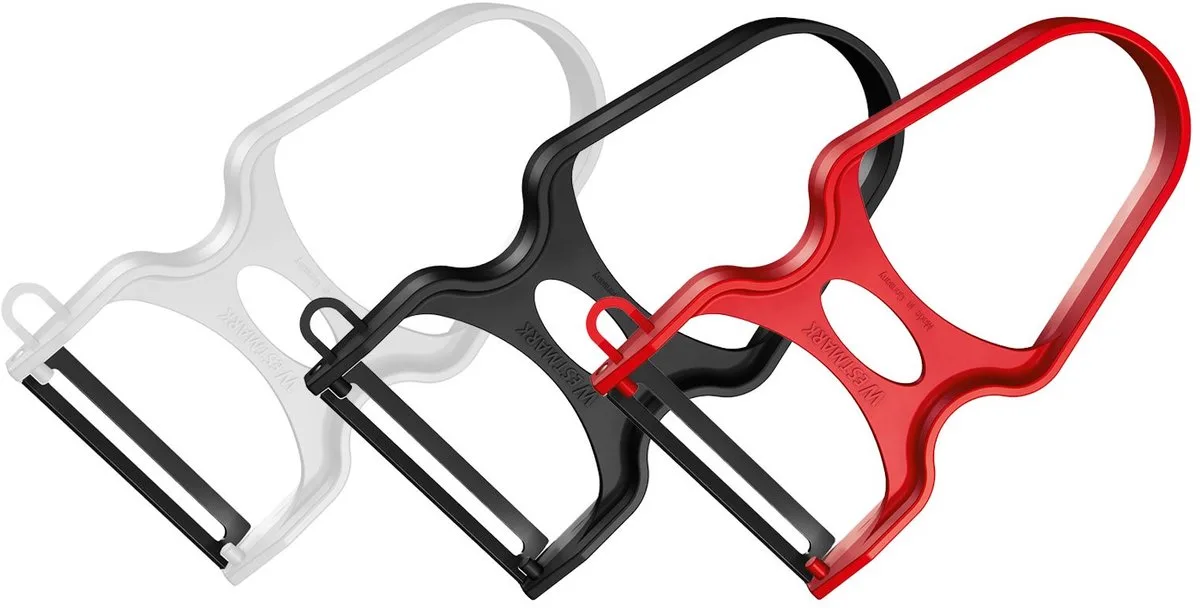 Westmark 3 Asperge- en groenteschiller, U-type, veerstalen mes, ergonomisch gevormde handvat, 105722E3 de Westmark en Rouge – photo produit