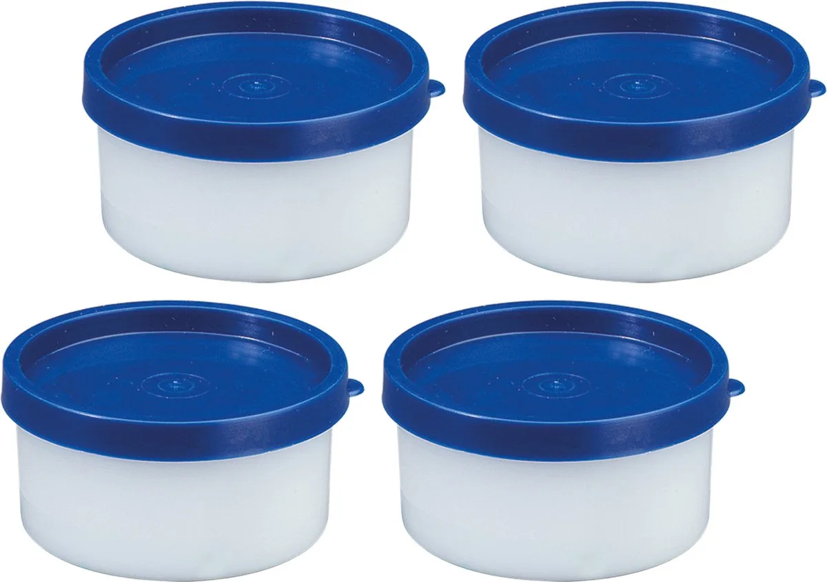 Westmark 4 Vershoud-/diepvriesdozen, incl. deksels, inhoud: elk 100 ml, stapelbaar, kunststof, Trio, kleur: doorzichtig/blauw, 25742270 by Westmark in Blue – product photo