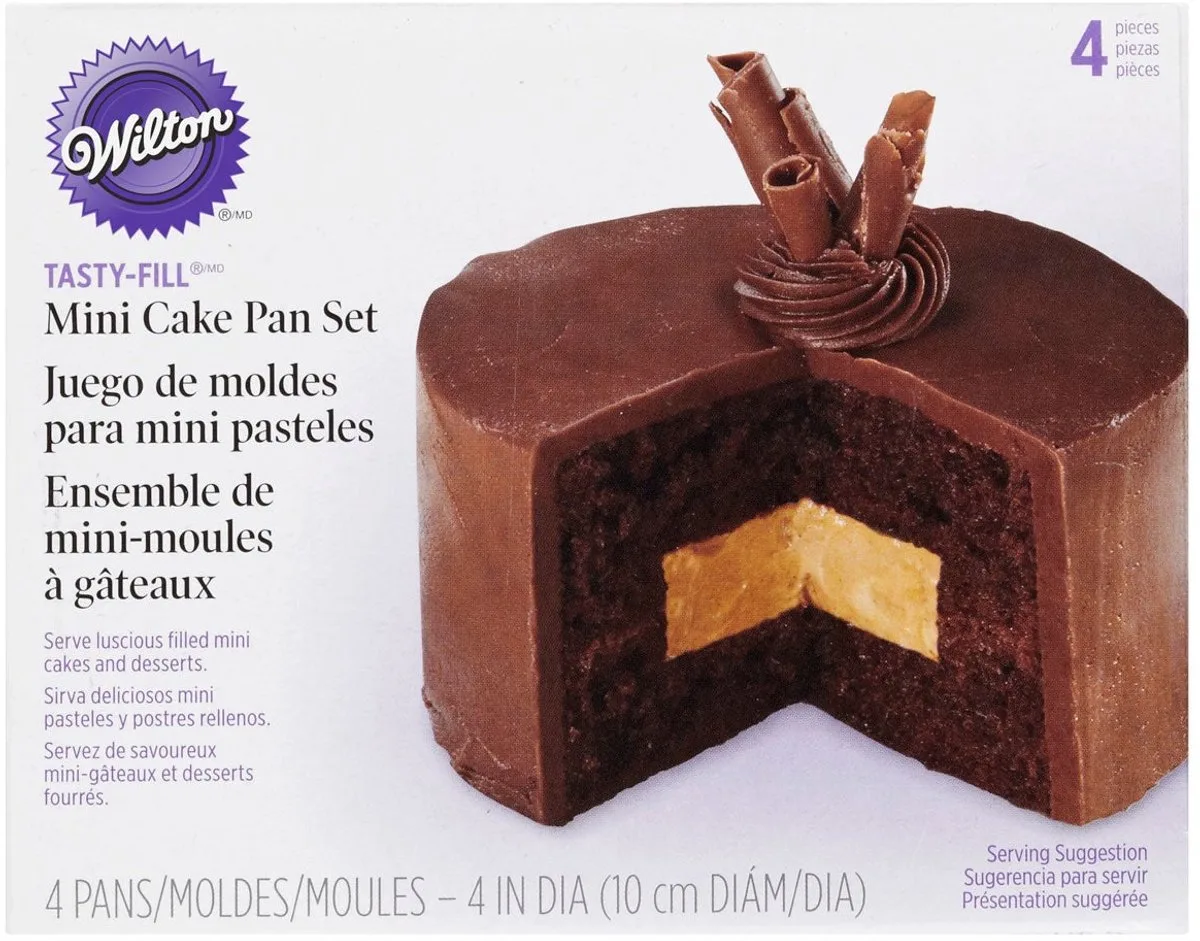 Bakvorm Mini - voor Cakes en Desserts - Set/2 - 4 x 10 cm de Wilton en Argent – photo produit