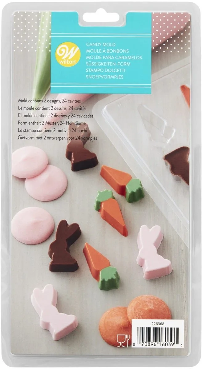 Candy Mold - Konijn & Wortel - Chocolade Mal - Bakvorm Chocolade de Wilton en Konijn & Wortel – photo produit