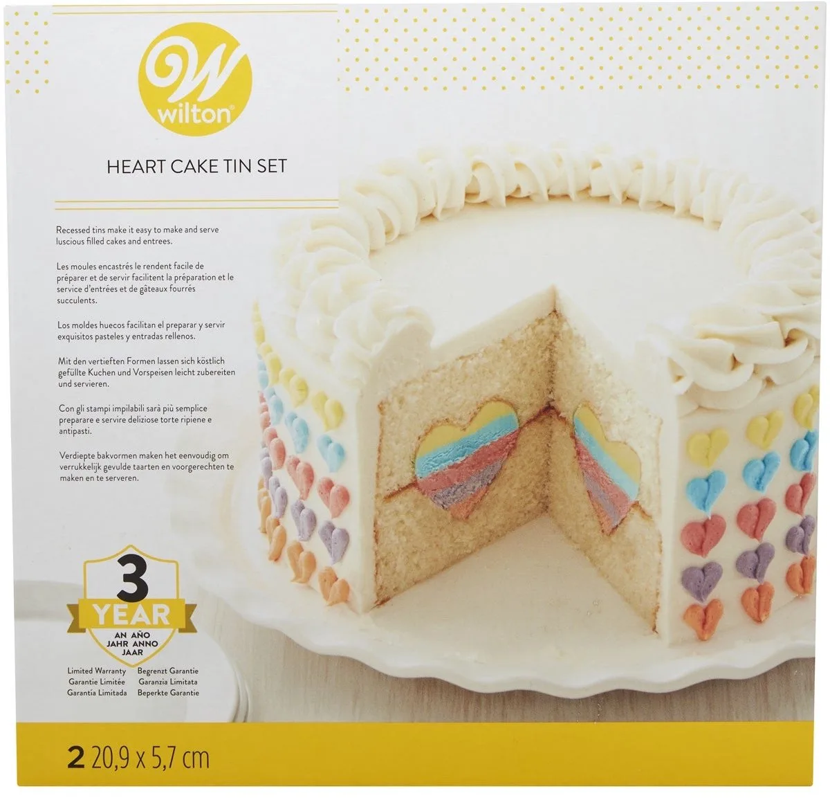 Heart Tasty-Fill Pan Set - Taartpan voor Hoge Taarten - RVS de Wilton en Gris – photo produit