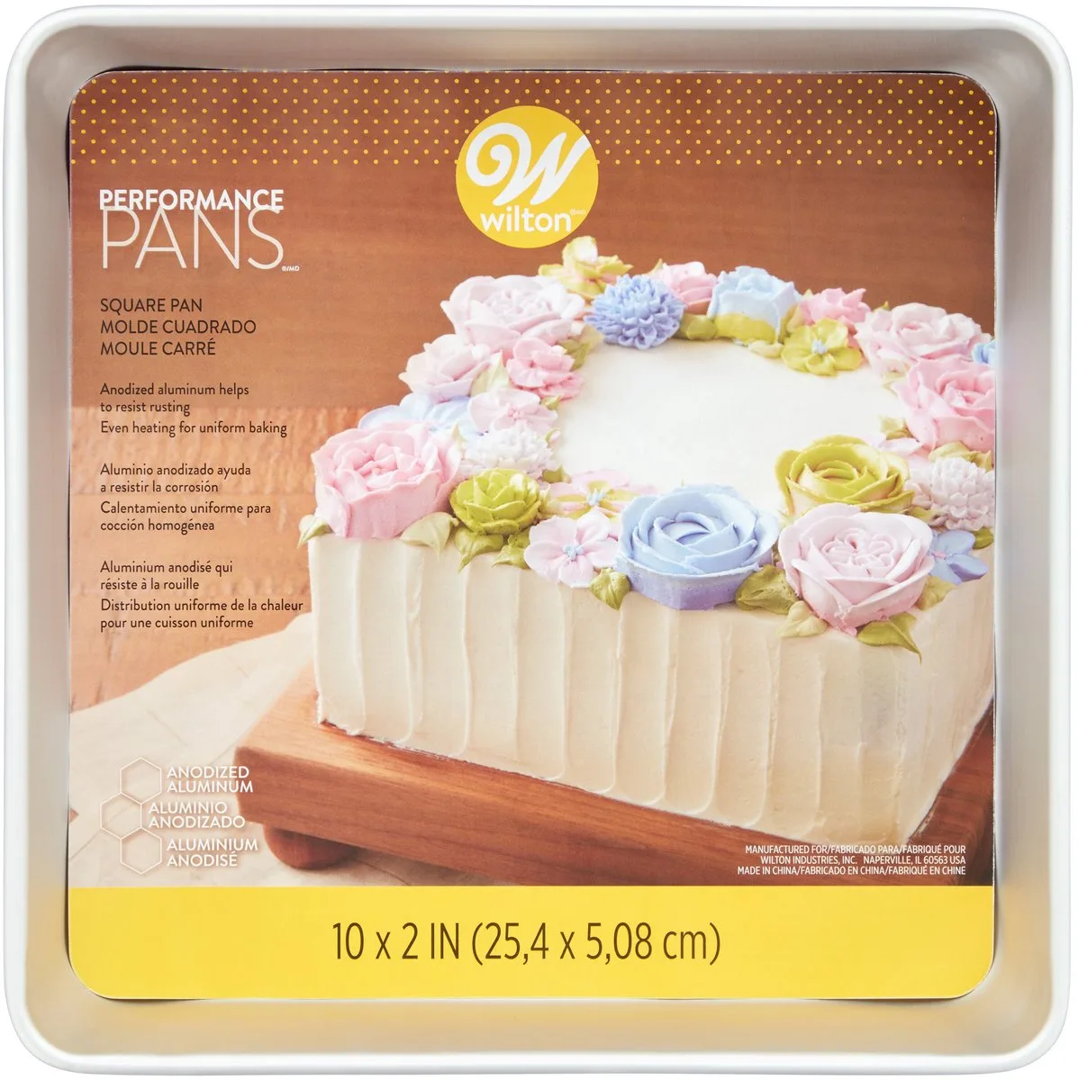 Performance Pans Vierkante Bakvorm 25x25cm de Wilton en Argent – photo produit