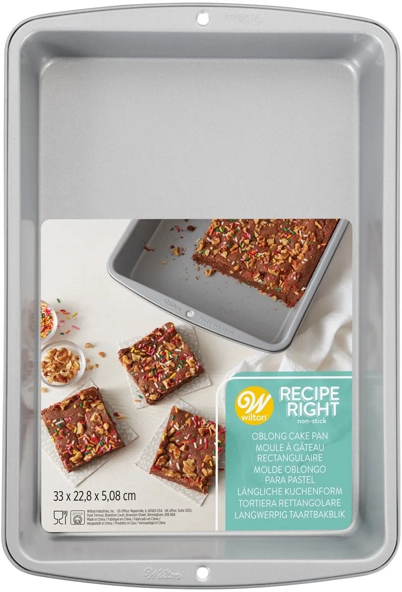 Recipe Right® Bakvorm - Cakevorm - Taartvorm - Muffinvorm - 33x22,9 cm van Wilton in Zilver – productfoto