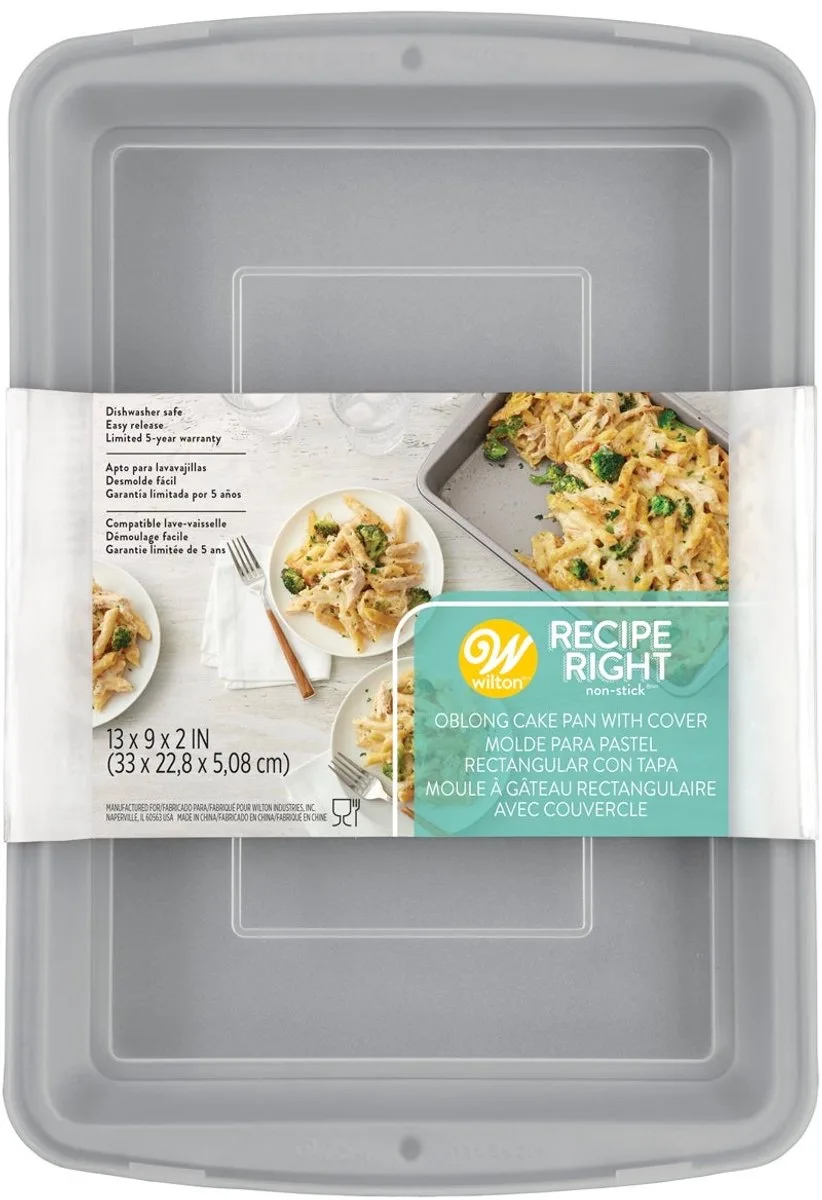 Recipe Right® Bakvorm met Deksel - Cakevorm - Taartvorm - Oblong - 325x225 cm van Wilton in Grijs – productfoto