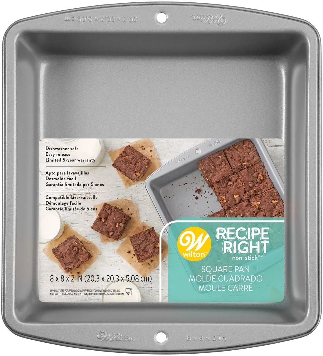 Recipe Right® Bakvorm voor Cakes en Muffins - Vierkant - 20 x 20cm - Non-Stick Coating de Wilton en Vierkant – 20 × 20 cm – photo produit
