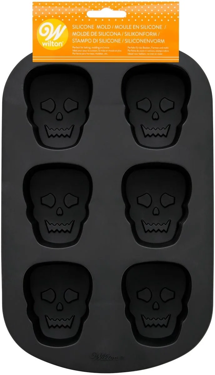 Siliconen Mal - Halloween Schedel - Bakvorm voor Mini Cakes, Muffins en Koekjes von Wilton in Schwarz – Produktfoto