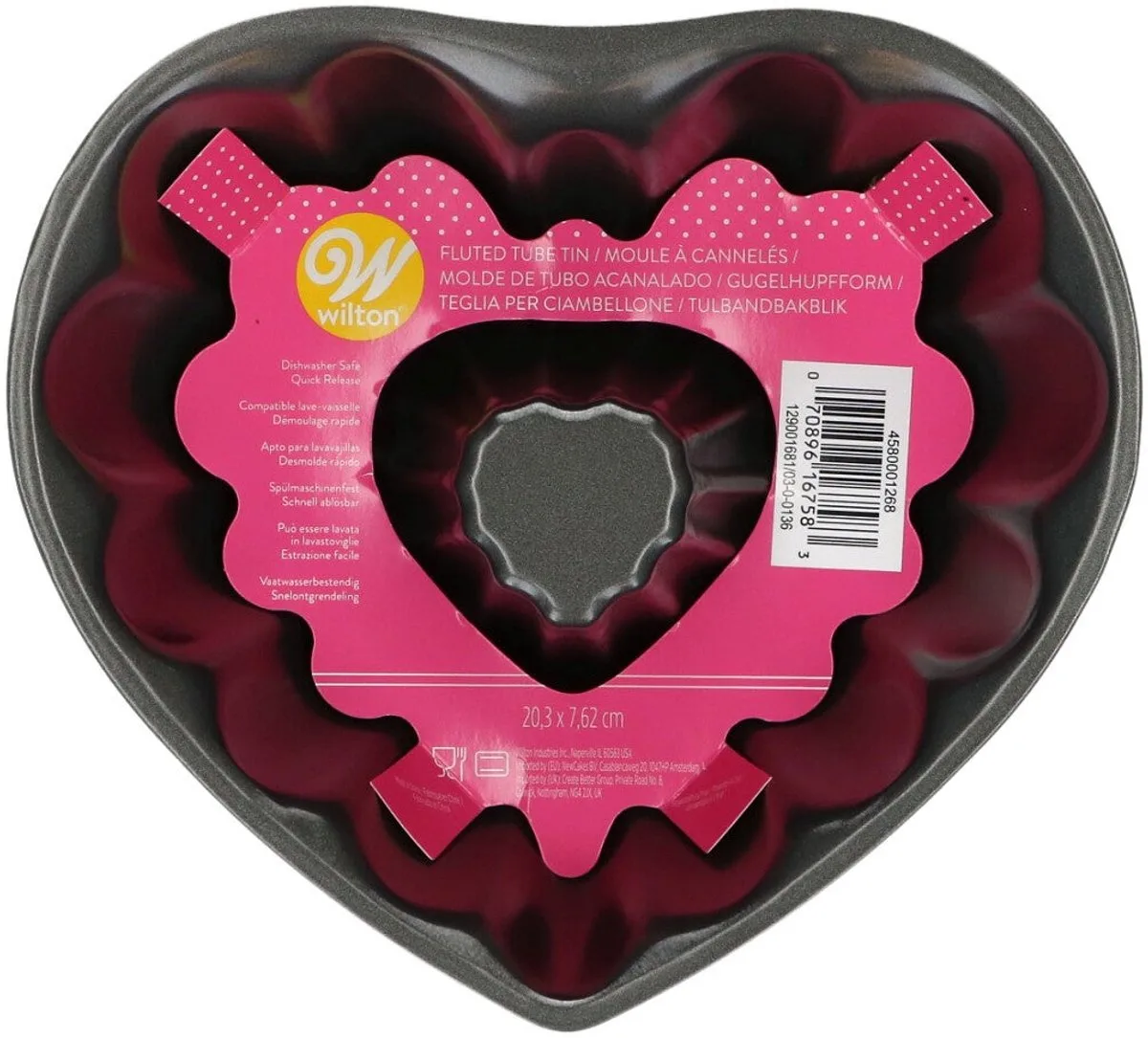 Tulbandvorm - Hart - 20 cm - Bakvorm de Wilton en Gris – photo produit