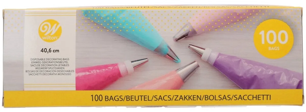 Wegwerp Spuitzakken 40cm pk/100 von Wilton in Blau – Produktfoto