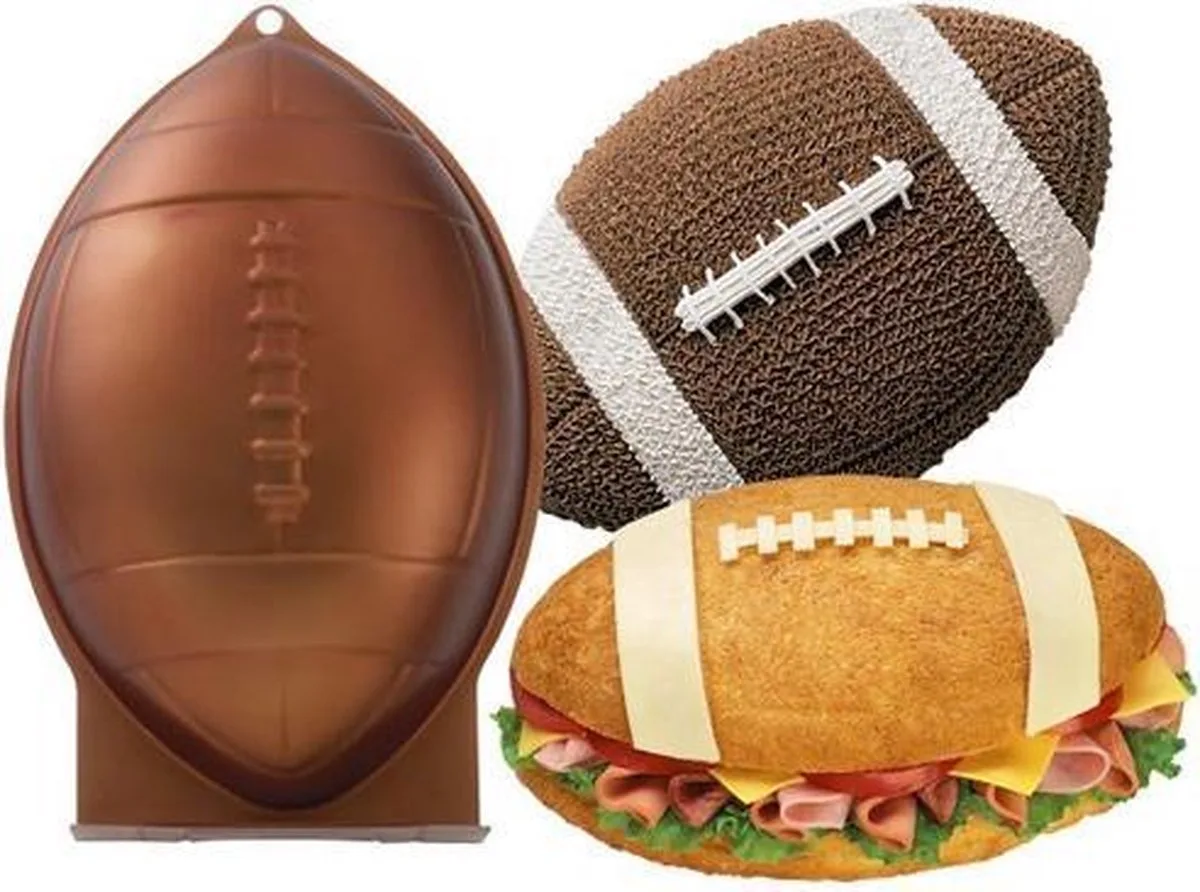 Wilton 3D Bakvorm Rugbybal 30x20x8cm de Wilton en Argent – photo produit