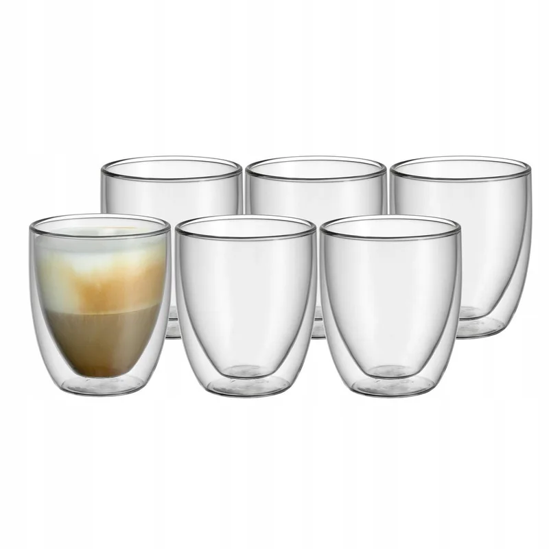 Kult Cappuccino Glazen met Dubbele Wand, Set van 6, 250 ml van WMF in Transparant – productfoto