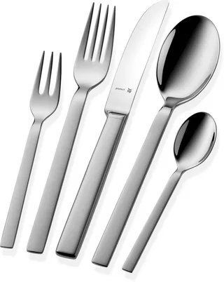 Lyric Plus roestvrij stalen bestekset voor 6 personen, 30-delige bestekset, messen met holle handgreep, Cromargan protect, gedeeltelijk gesatineerd, krasbestendig, vaatwasmachinebestendig de WMF en Roestvrijstaal – photo produit 3 sur 4