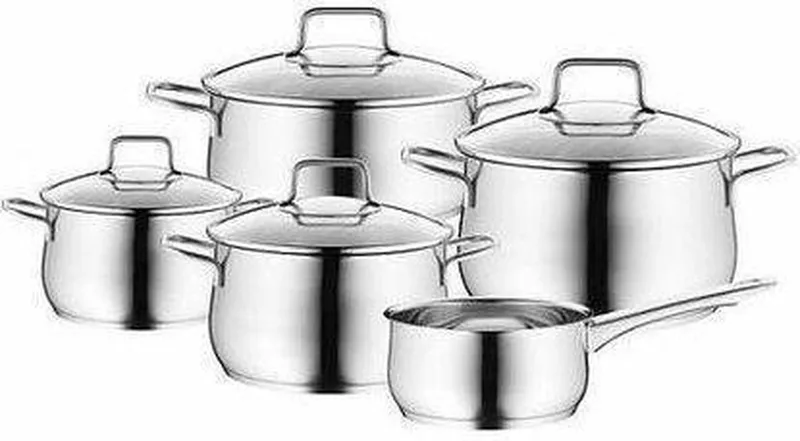 Mattea Hoogwaardih Chromestaal 18/10 Pannenset - 5 Delig de WMF en Gris – photo produit