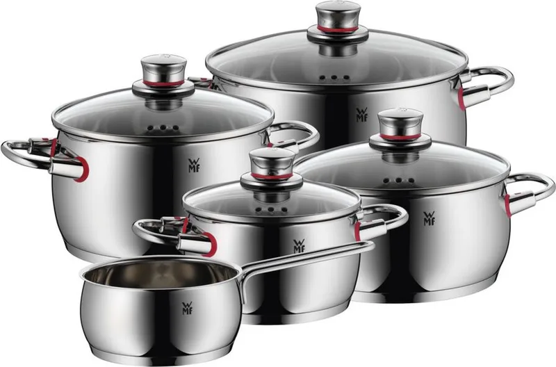 Quality One - Pannenset - 5-delig - Geschikt voor Inductie - Inclusief Deksels fra WMF i Rvs – produktbillede 1 af 5