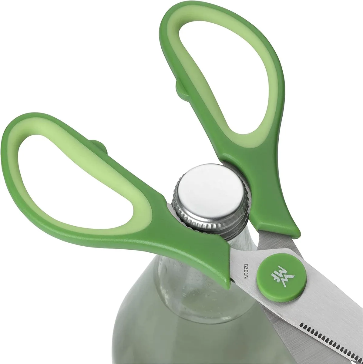 Touch Keukenschaar 2-delig Ergonomisch ontwerp, Soft-Touch Hangrepen, Links- en Rechtshandigen, Ultrafijne Gekartelde Rand, Praktische Extra's von WMF in Grün – Produktfoto