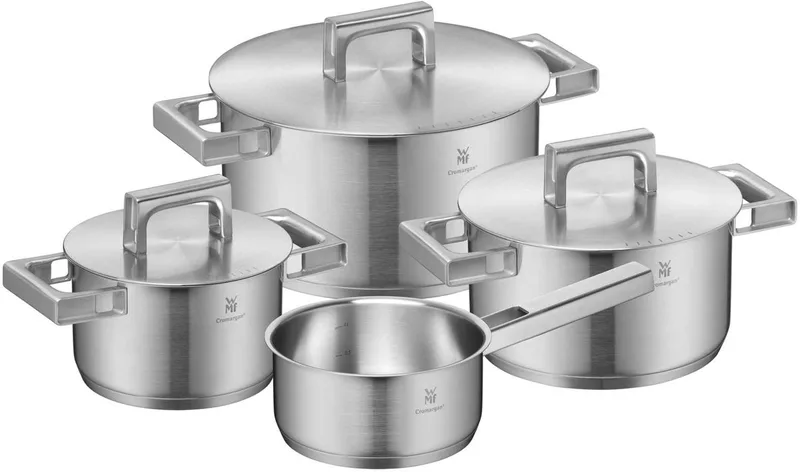 Ultimate Cool - Pannenset - 4-delig - Geschikt voor Inductie - RVS - Cool Touch Handgrepen by WMF in Silver – product photo