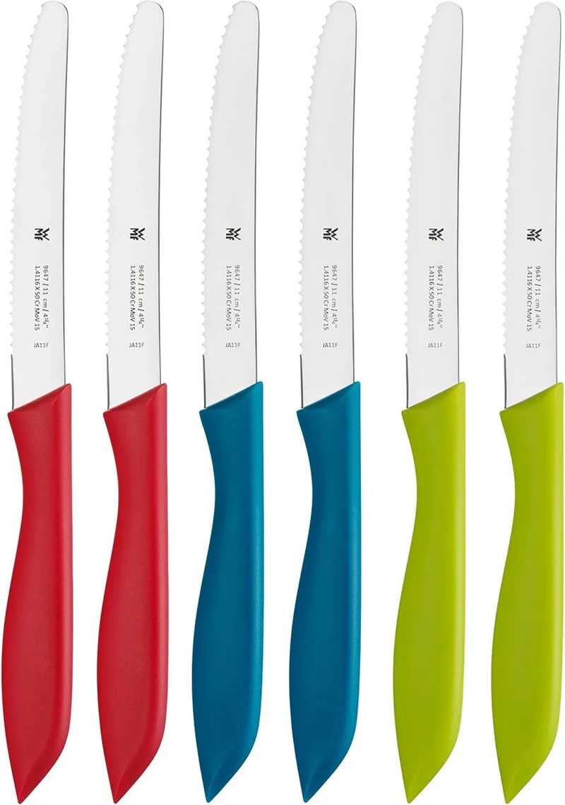 VESPERMESSERSET 6TLG. Bunt Messenset by WMF in Red – product photo 1 of 2