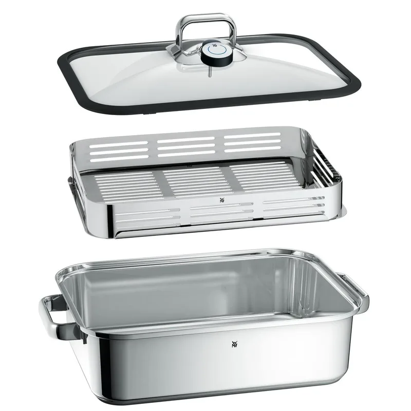 Vitalis - Stoom & Braadpan - 6,5 Liter - RVS - Inductie - Met Deksel - Multifunctioneel de WMF en Argent – photo produit