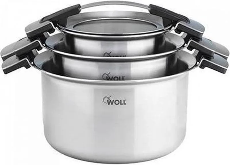 3-delige pannenset by Woll in Silver – product photo