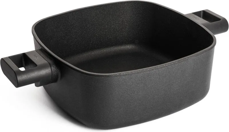 Braadpan, Kookpan, Vierkant, 28 x 28 cm, 4.5 L, Gerecycled Aluminium, QXR Non Stick, Inductie von Woll in Schwarz – Produktfoto