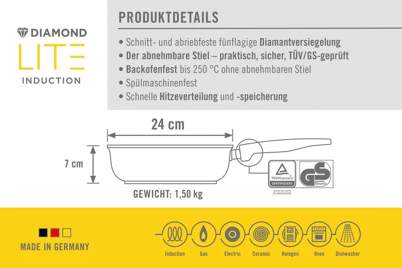 Hapjespan, 24cm fra Woll i Grå – produktbillede 4 af 5