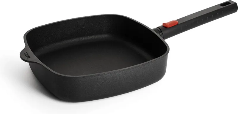 Hapjespan, Vierkant, 24 x 24 cm, 2.5 L, Gerecycled Aluminium, QXR Non Stick, Inductie by Woll in Black – product photo